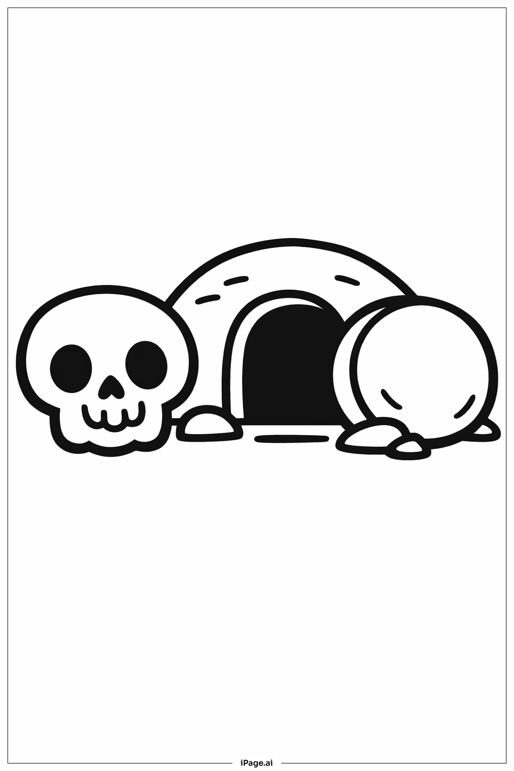  빈 무덤 간단한 해골 색칠공부 페이지 