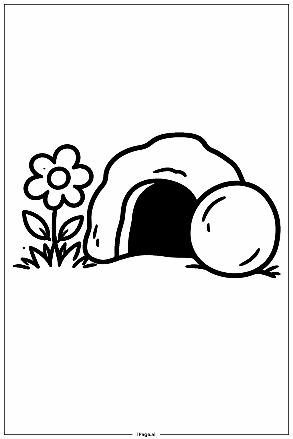 空墓小花填色页