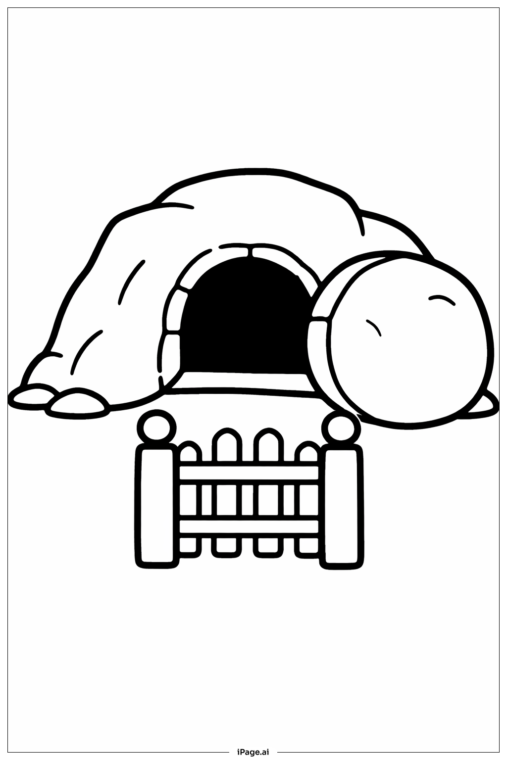 空坟小门填色页