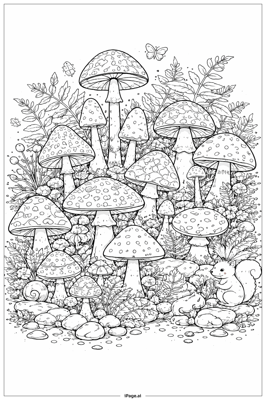  Trang tô màu Rừng Nấm Thần Tiên 