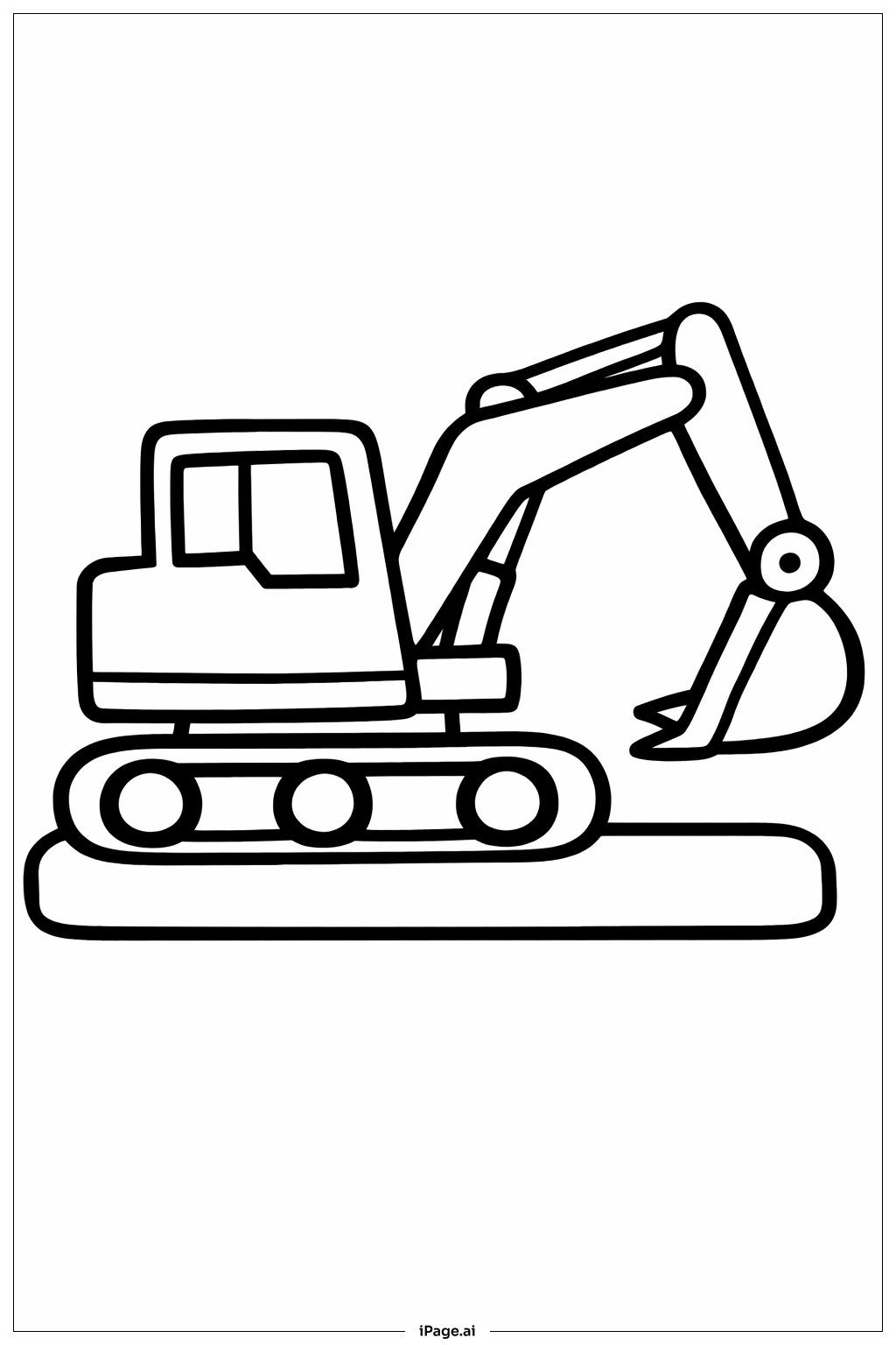  Página para colorir de Escavadora em Base Simples 