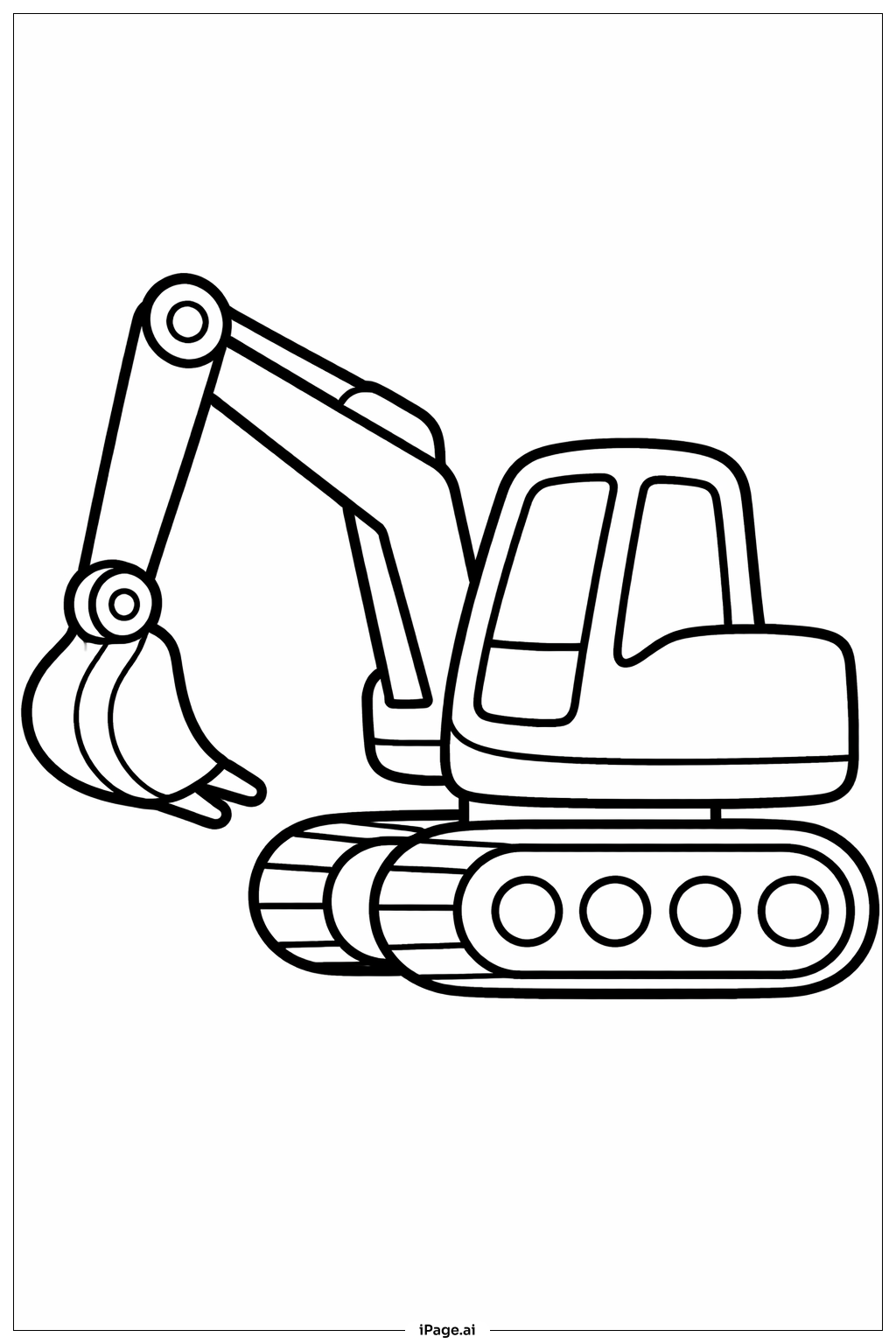  Página para colorir de Escavadora em Esteiras 