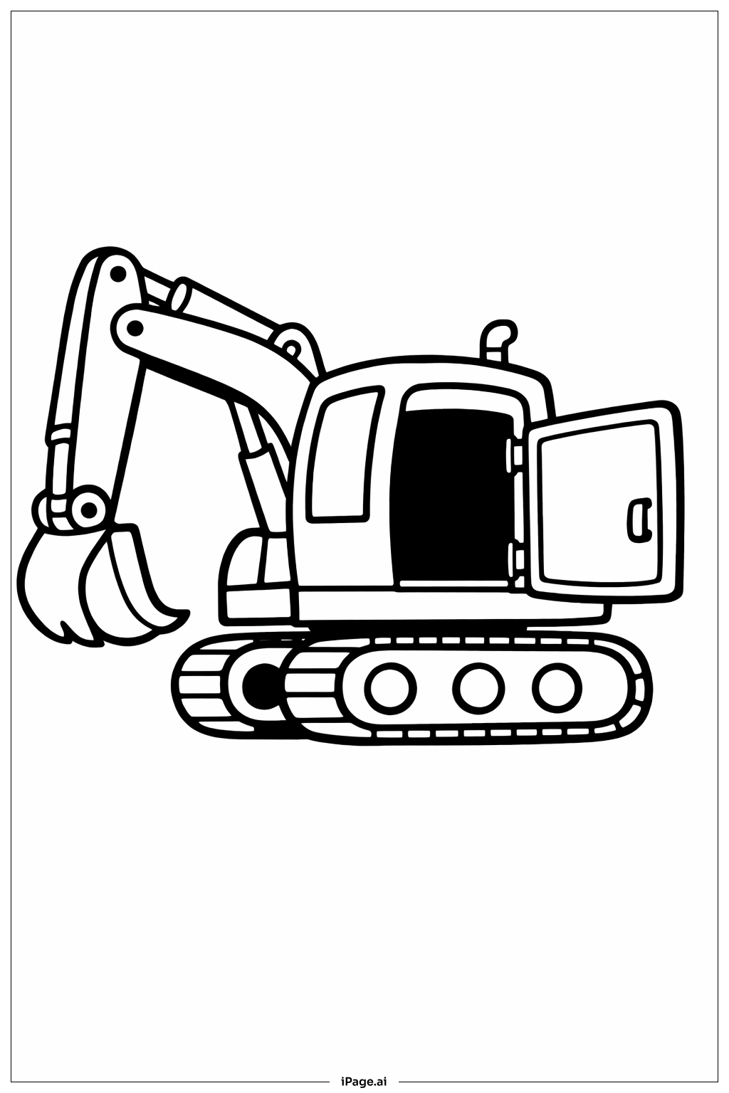  Página para colorir de Escavadora com Porta Grande 