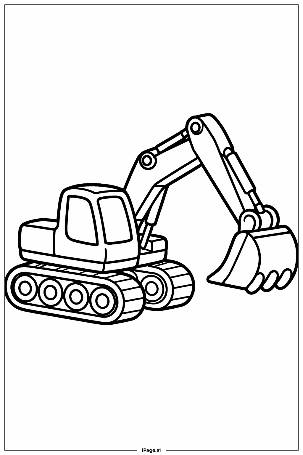  Página para colorir de Escavadora com Pá Grande 