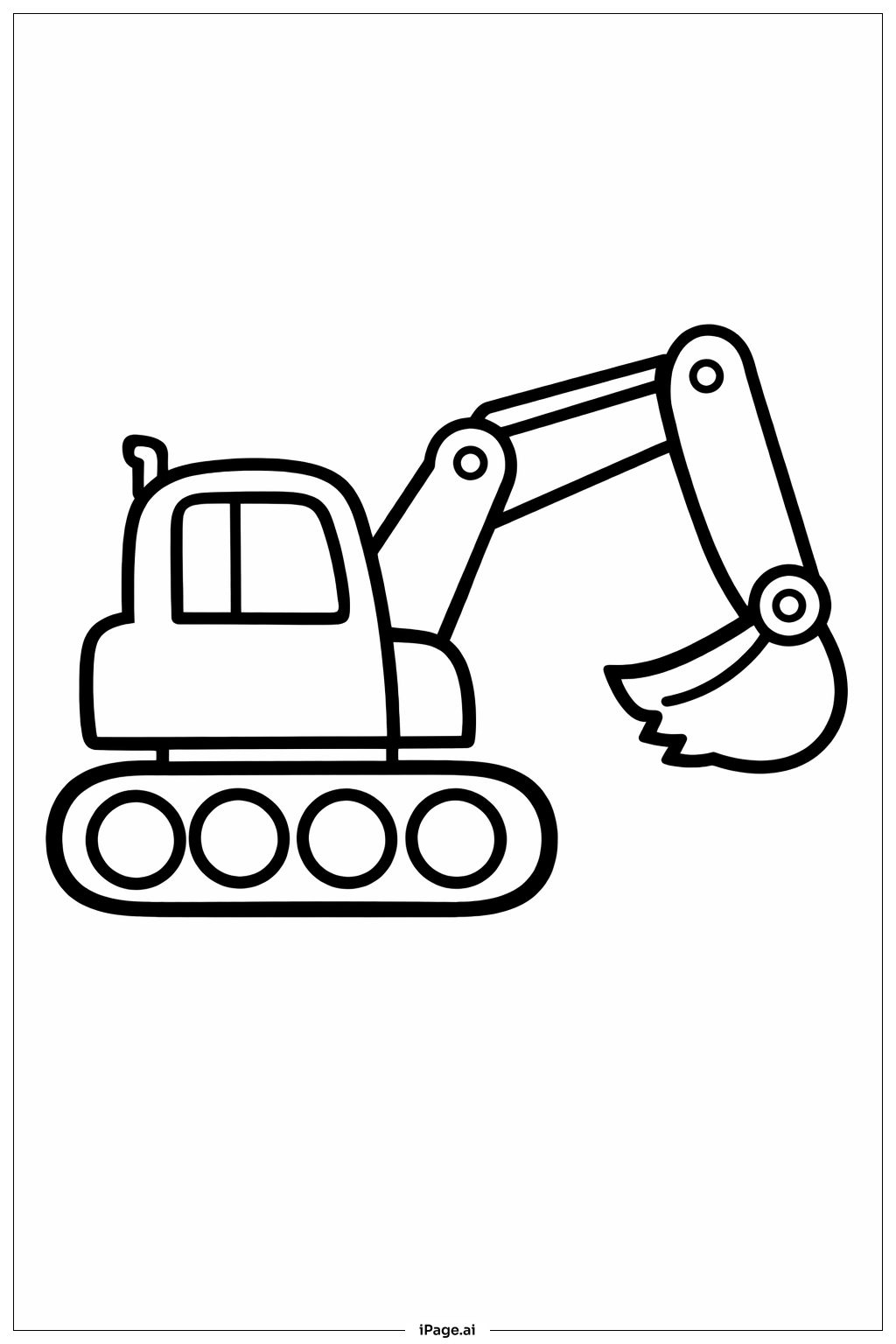 Excavatrice avec chenilles simples