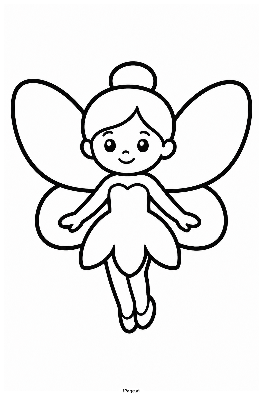 Fairy With Big Wings Coloring Page