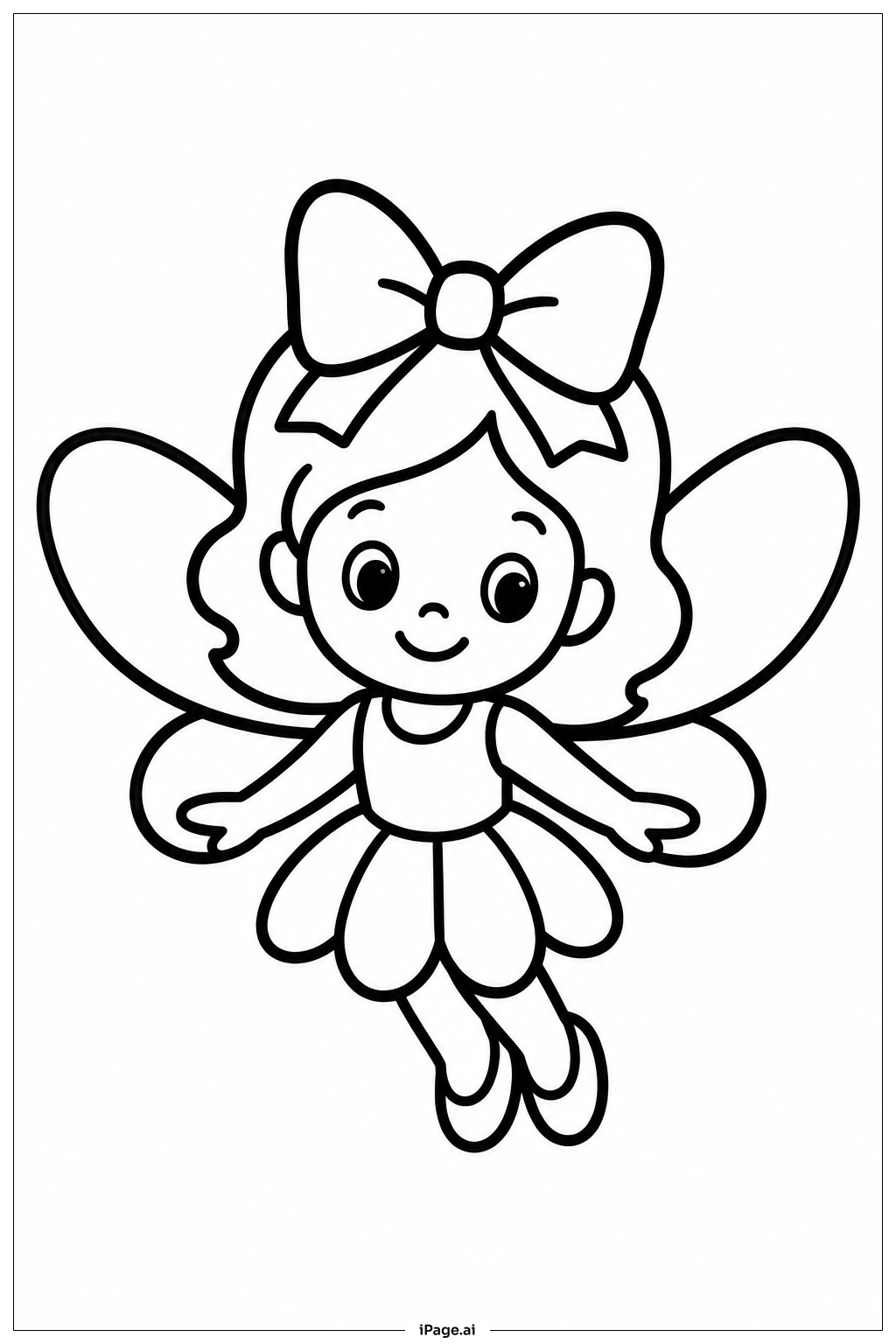  Fairy With Bow Coloring Page 