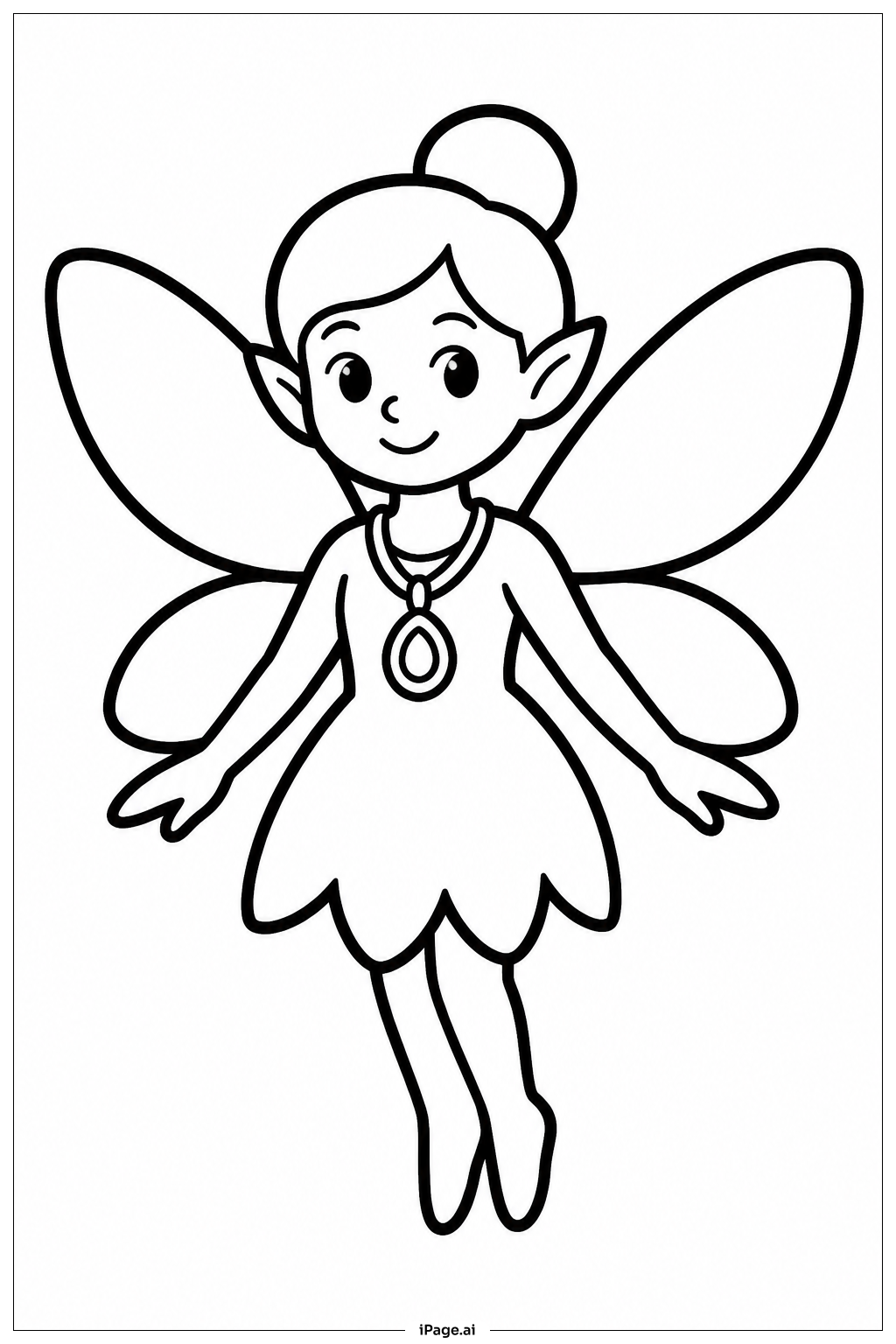  Fairy With Necklace Coloring Page 