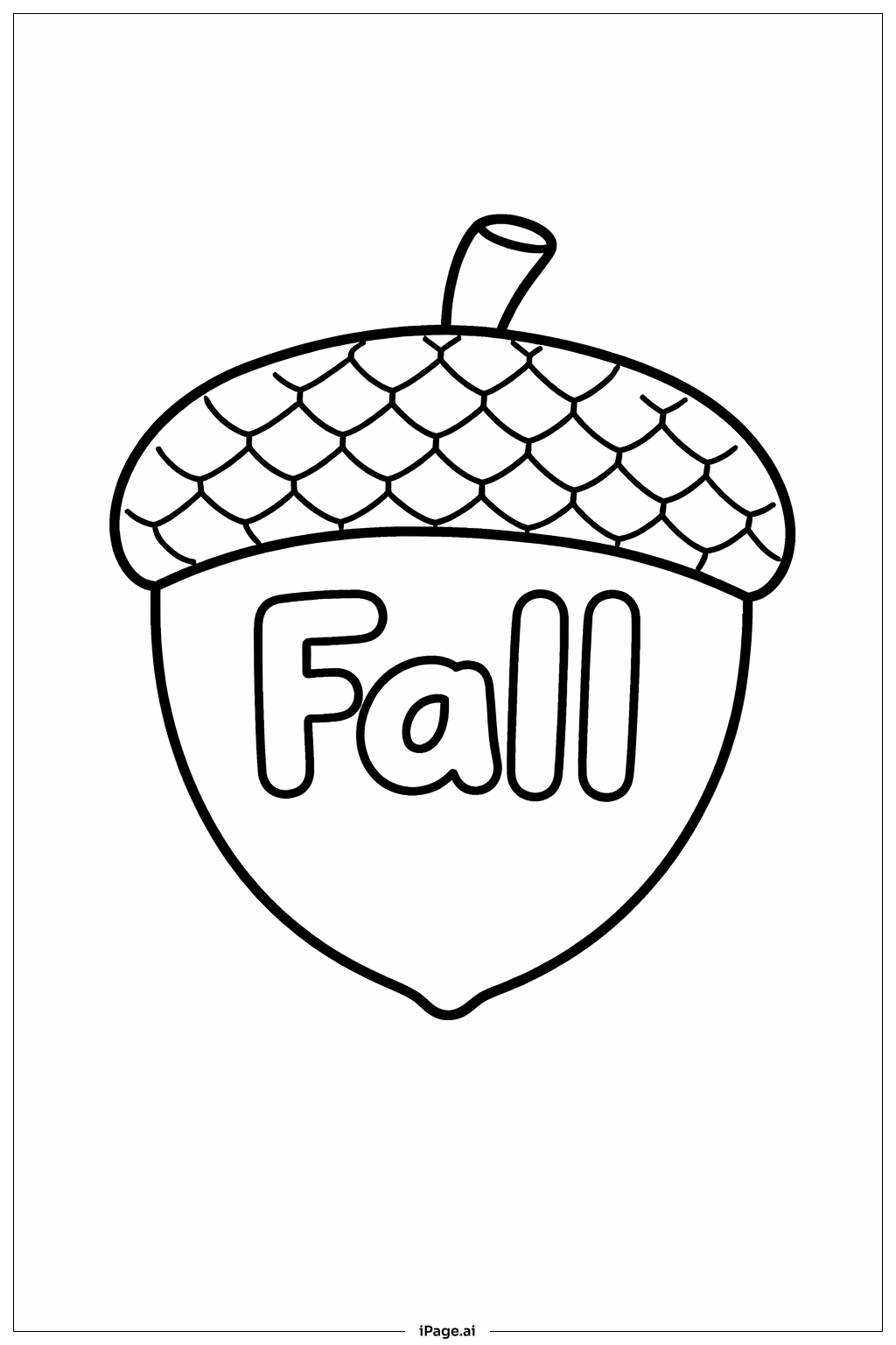  秋季橡果著色頁 