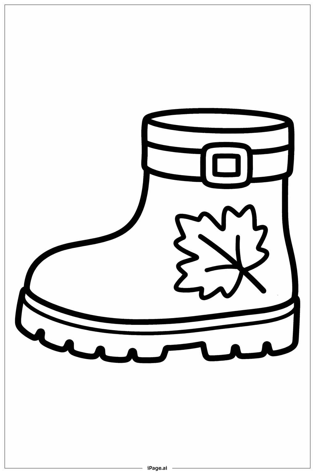  秋季靴子著色頁 