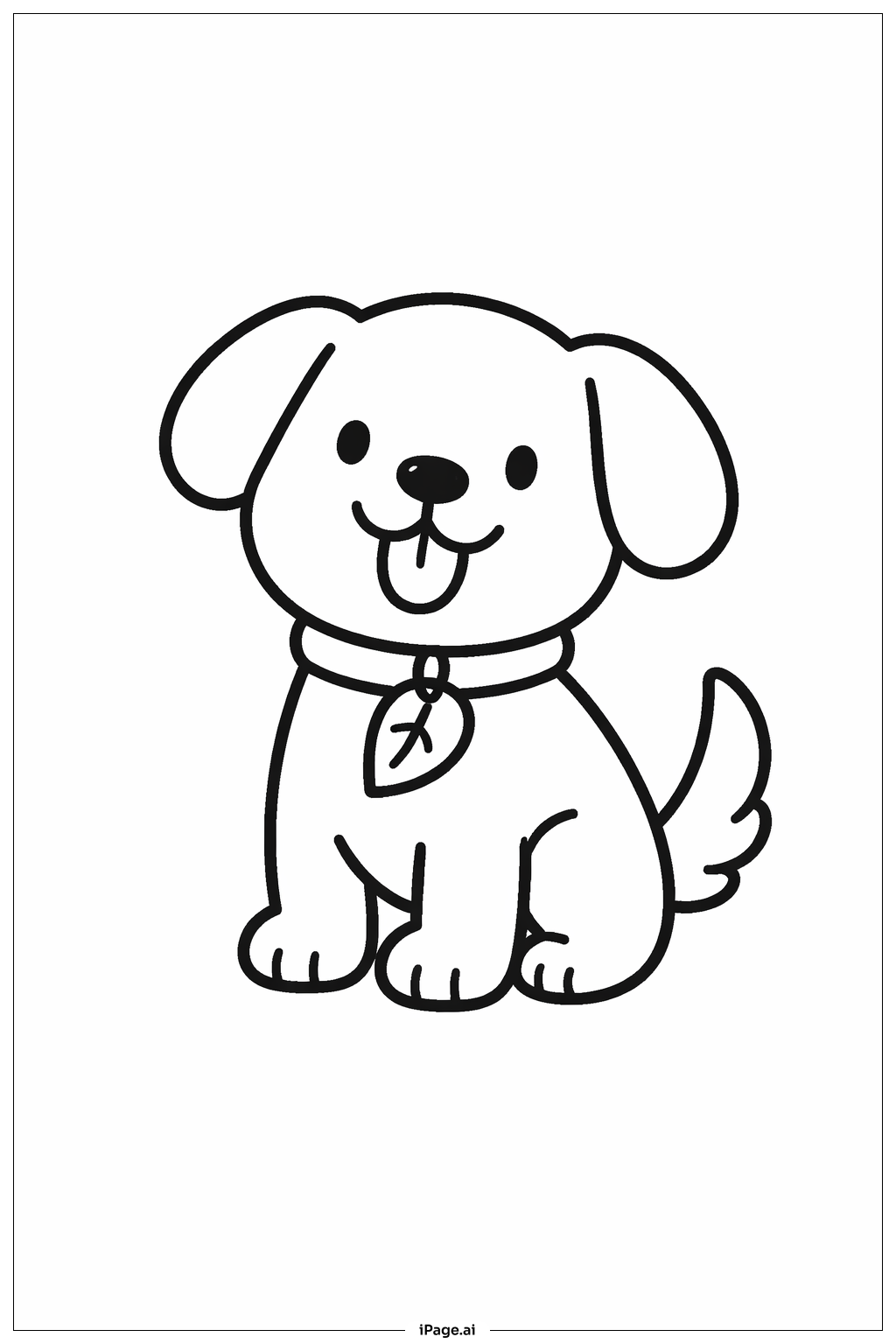  秋季小狗著色頁 