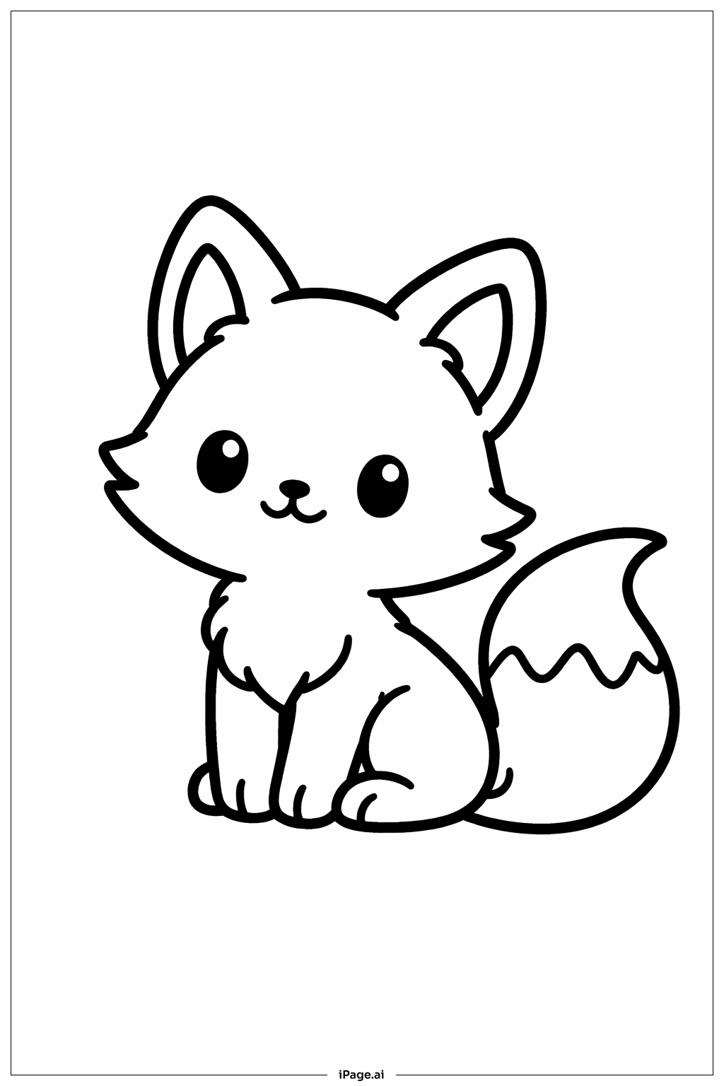  秋日小狐狸著色頁 