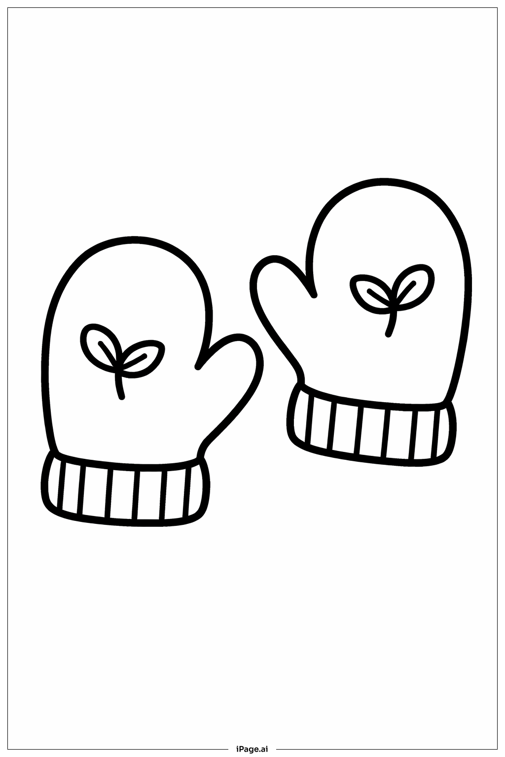  秋季手套著色頁 