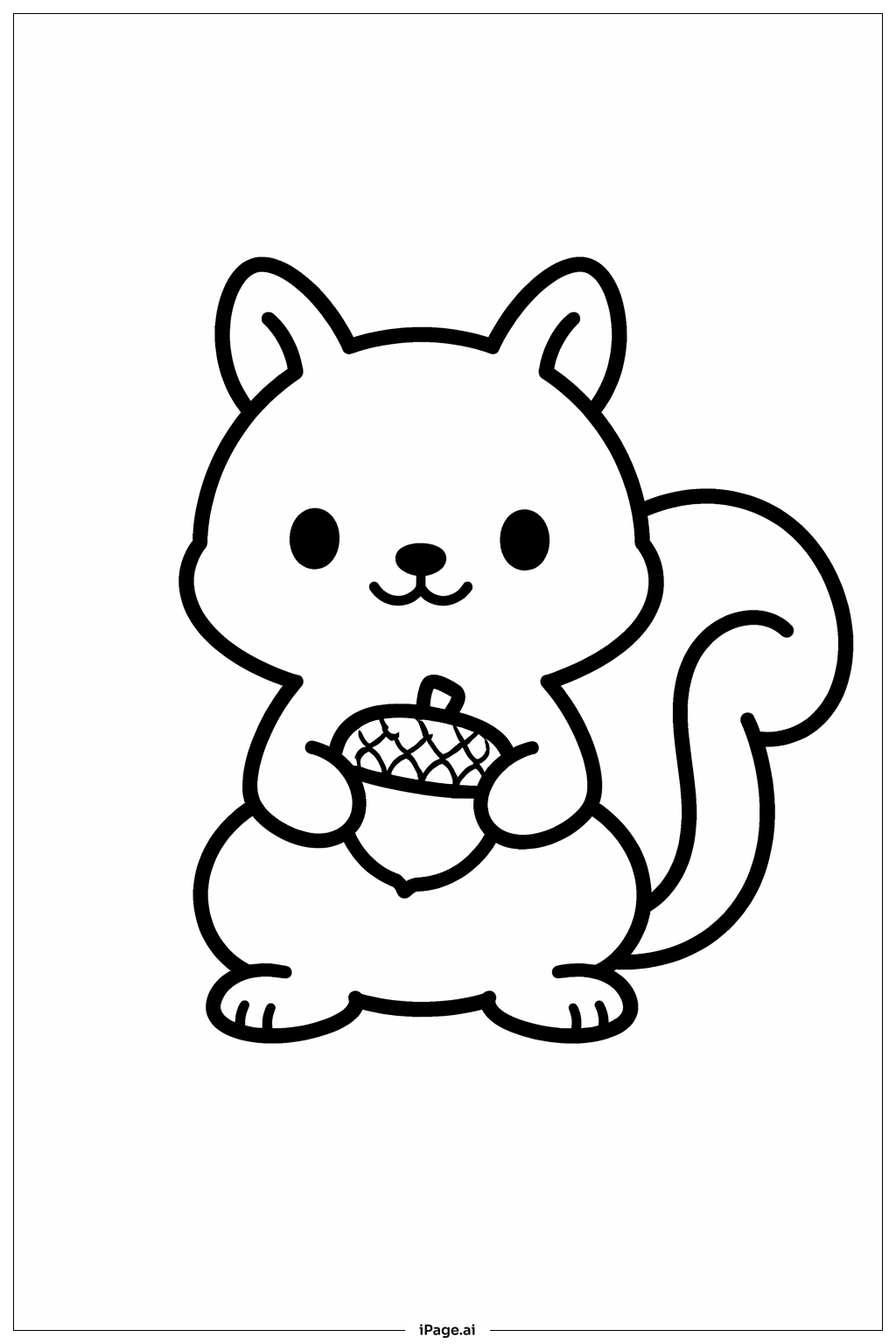  秋天松鼠著色頁 