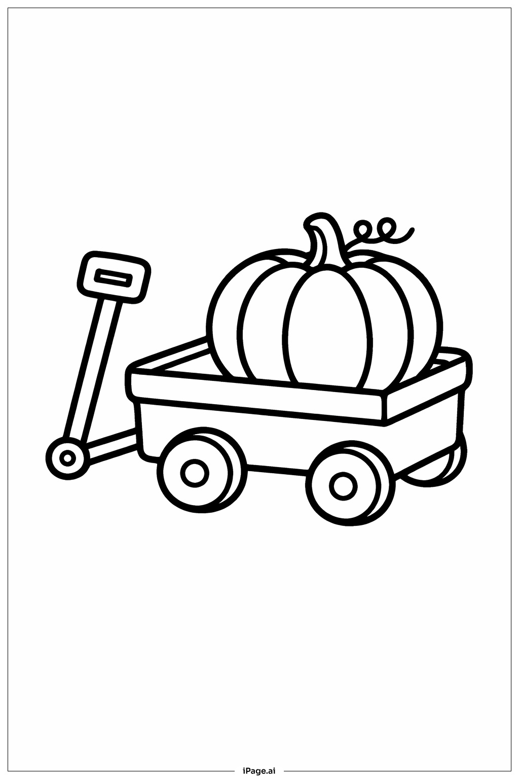  秋季小推車著色頁 