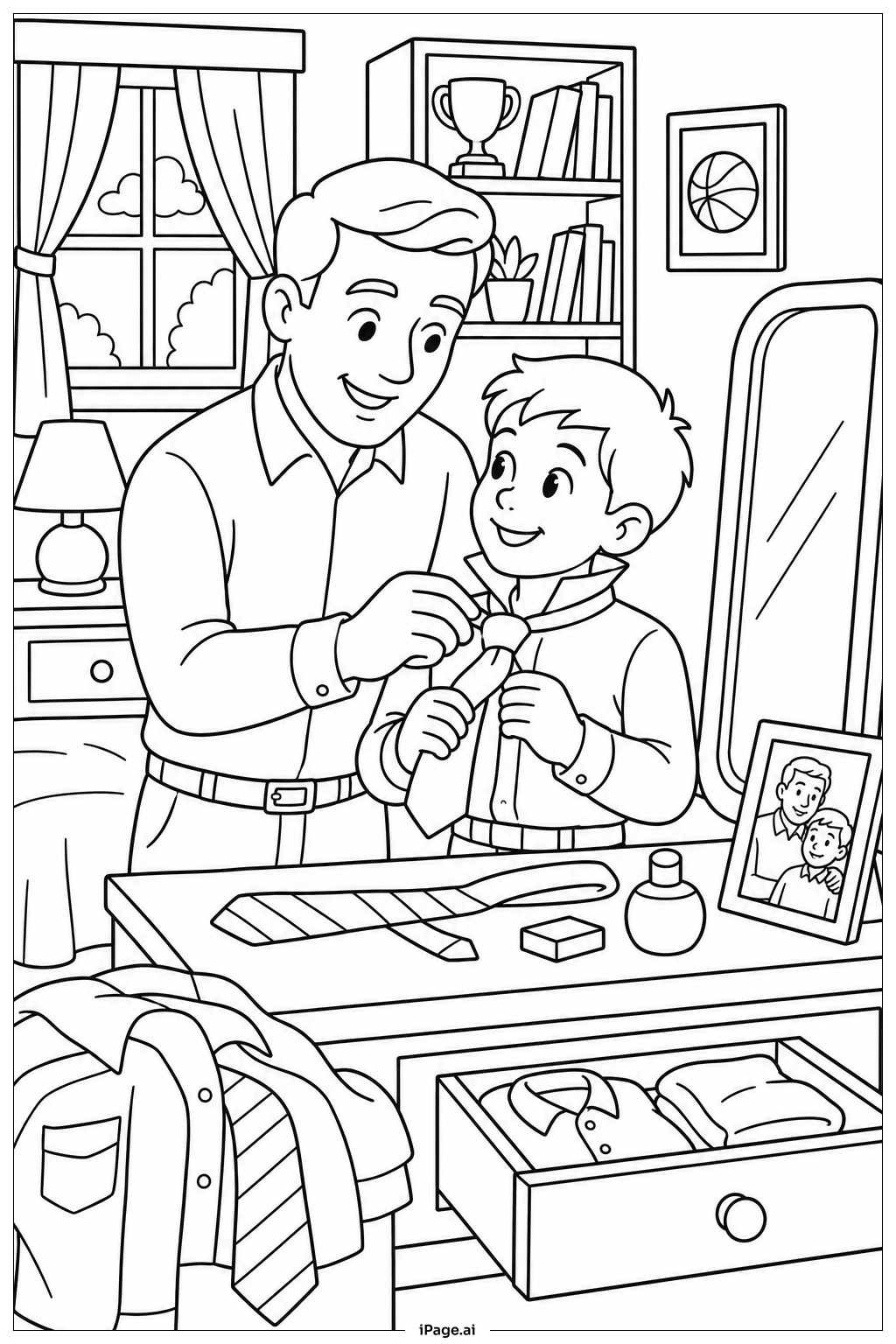 Father And Son Ties Coloring Page