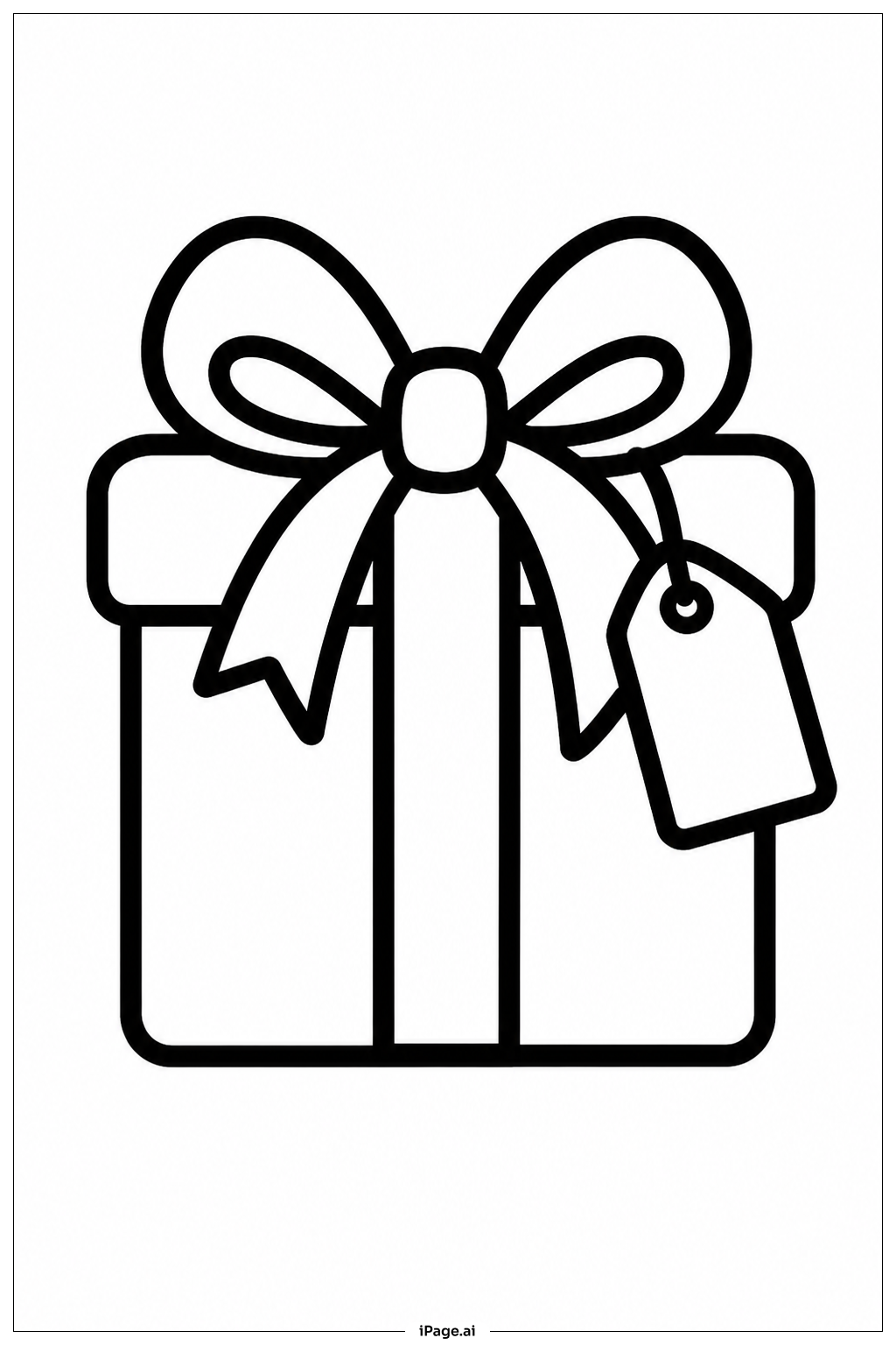 Página para colorear de Caja de Regalo del Día del Padre