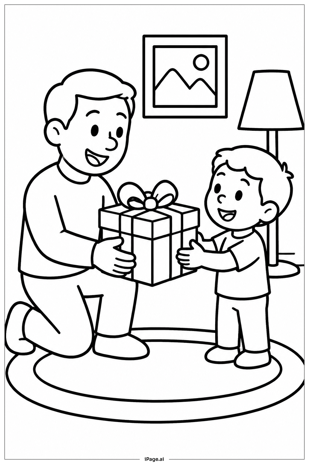 Vatertagsgeschenkeaustausch Ausmalseite