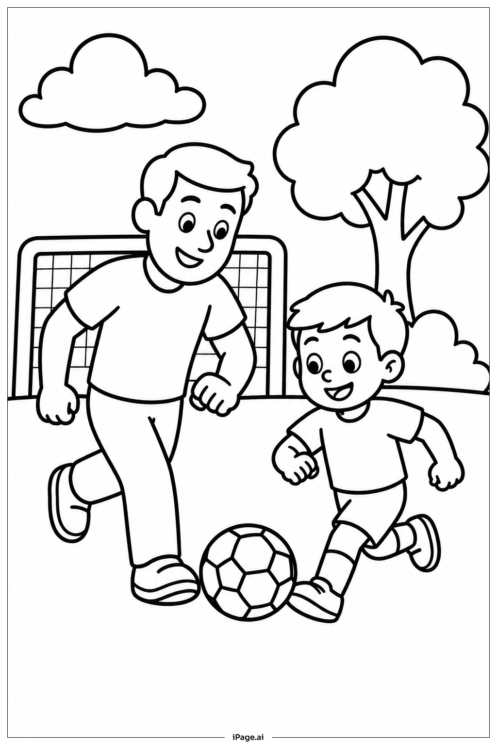 Father's Day Soccer Game Coloring Page