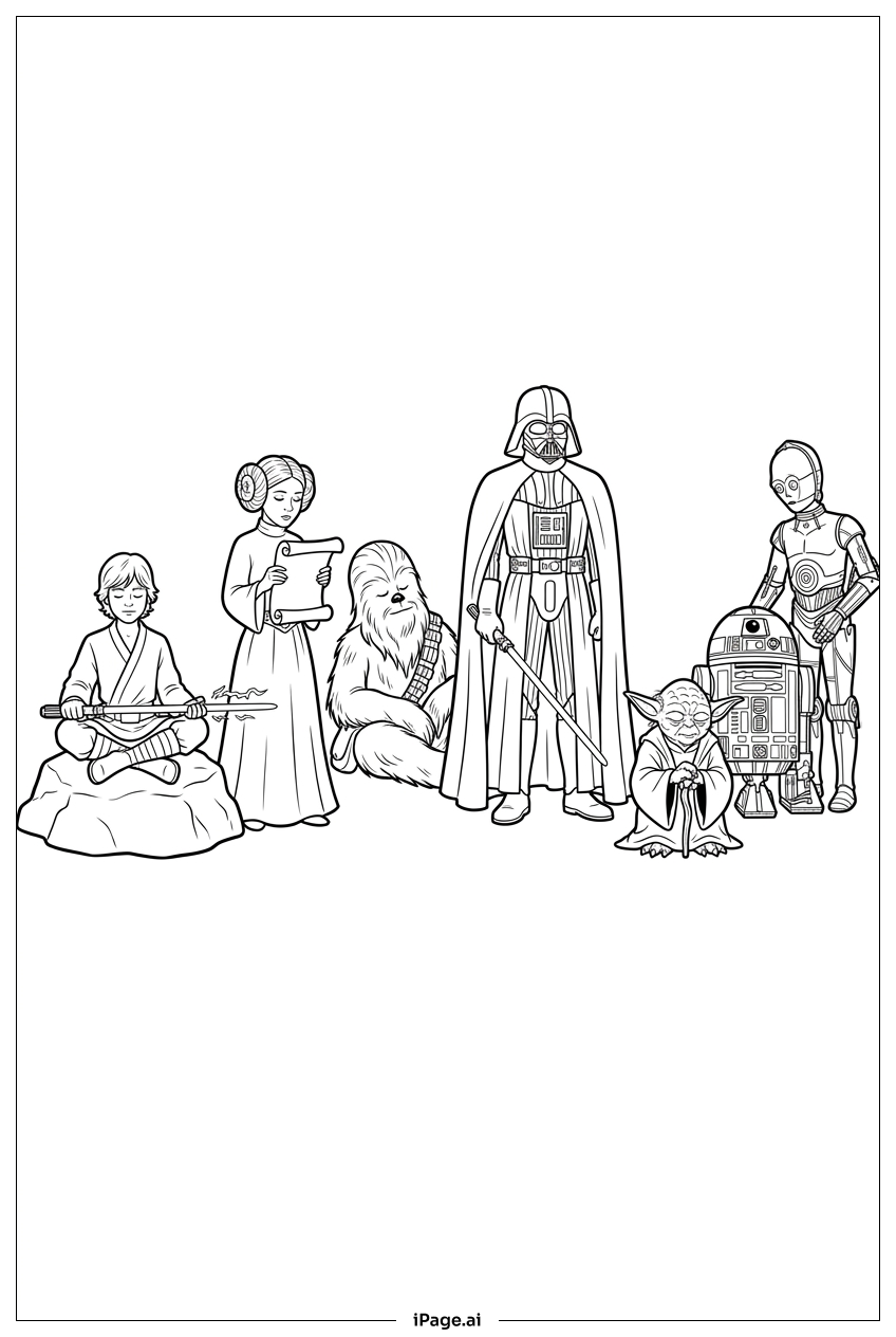  Star Wars quiet moment before decisive mission Coloring Page 