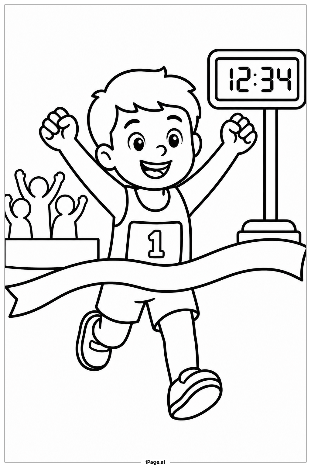  Field Day Finish Line Coloring Page 