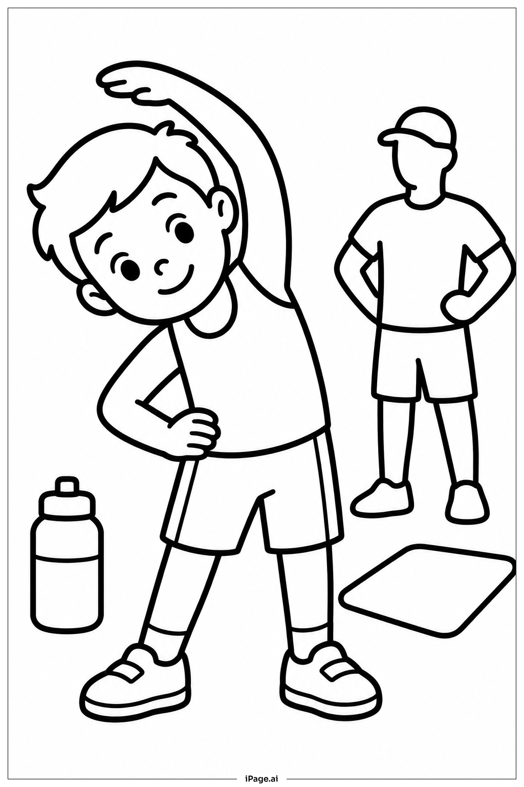  Field Day Kids Stretching Coloring Page 