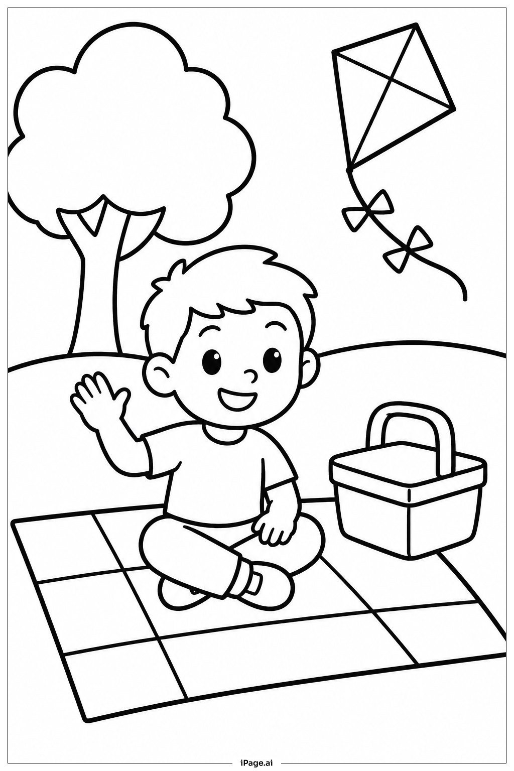  Field Day Picnic Scene Coloring Page 