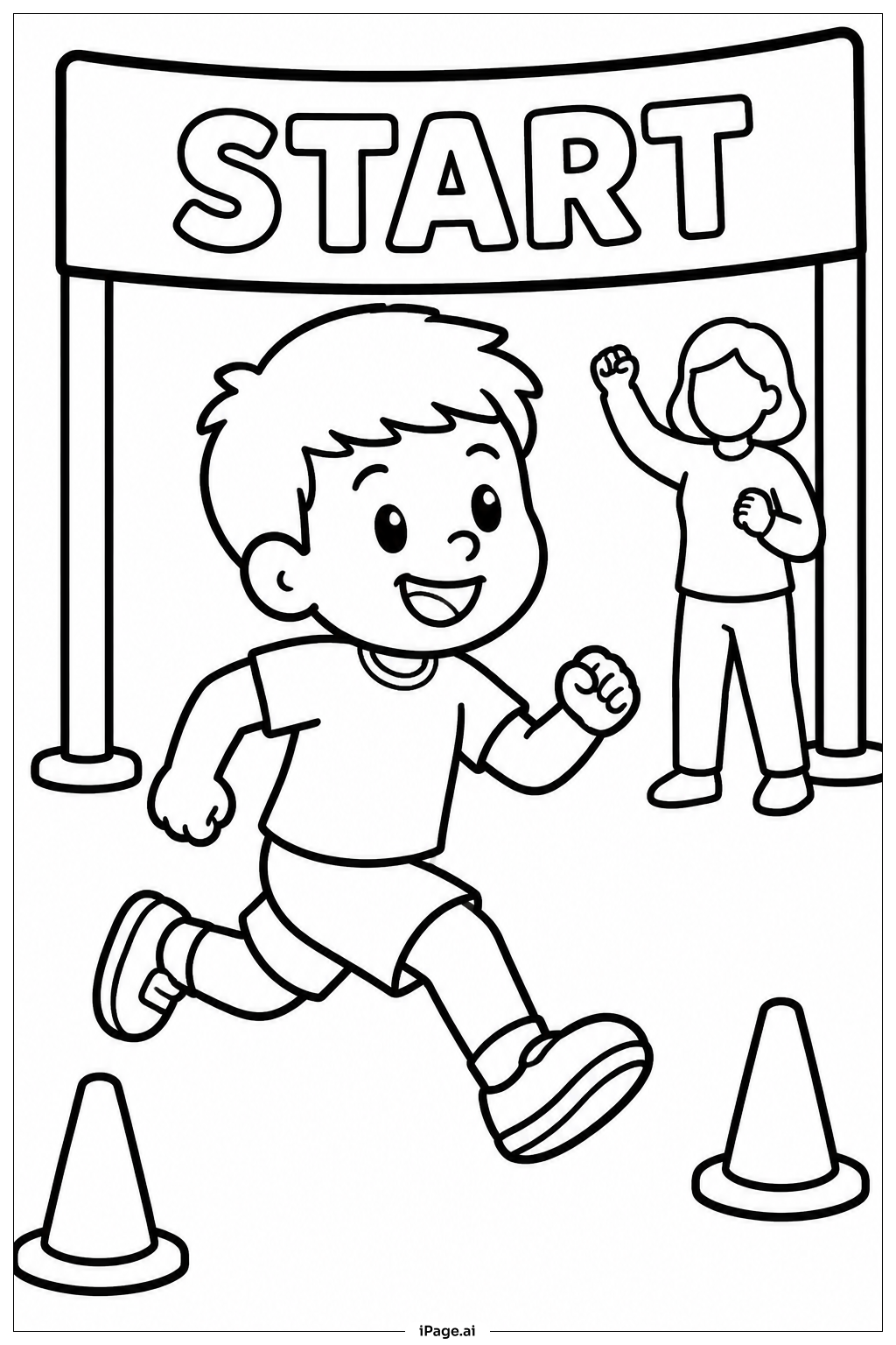  Field Day Sprint Race Coloring Page 