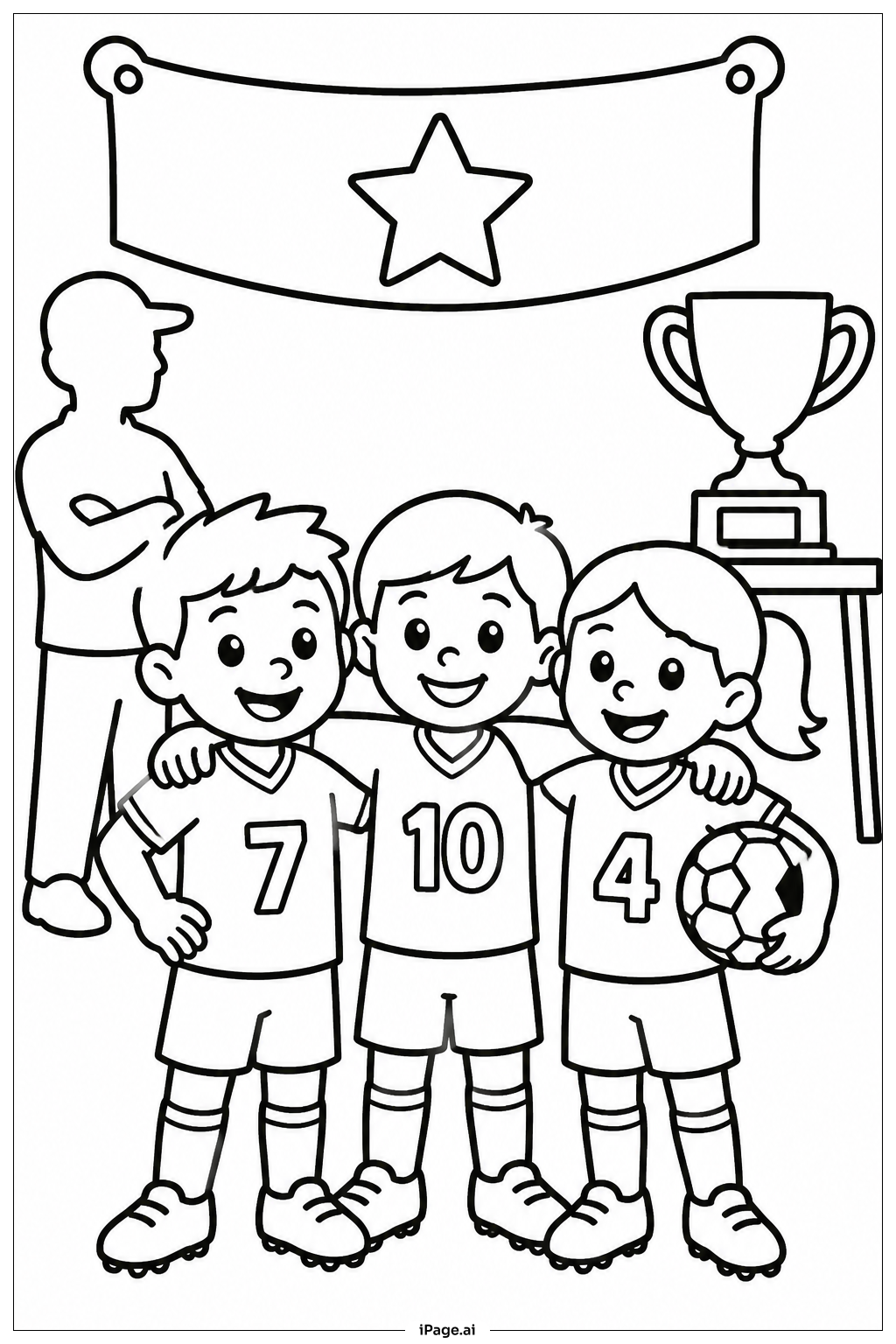  Field Day Team Photo Coloring Page 