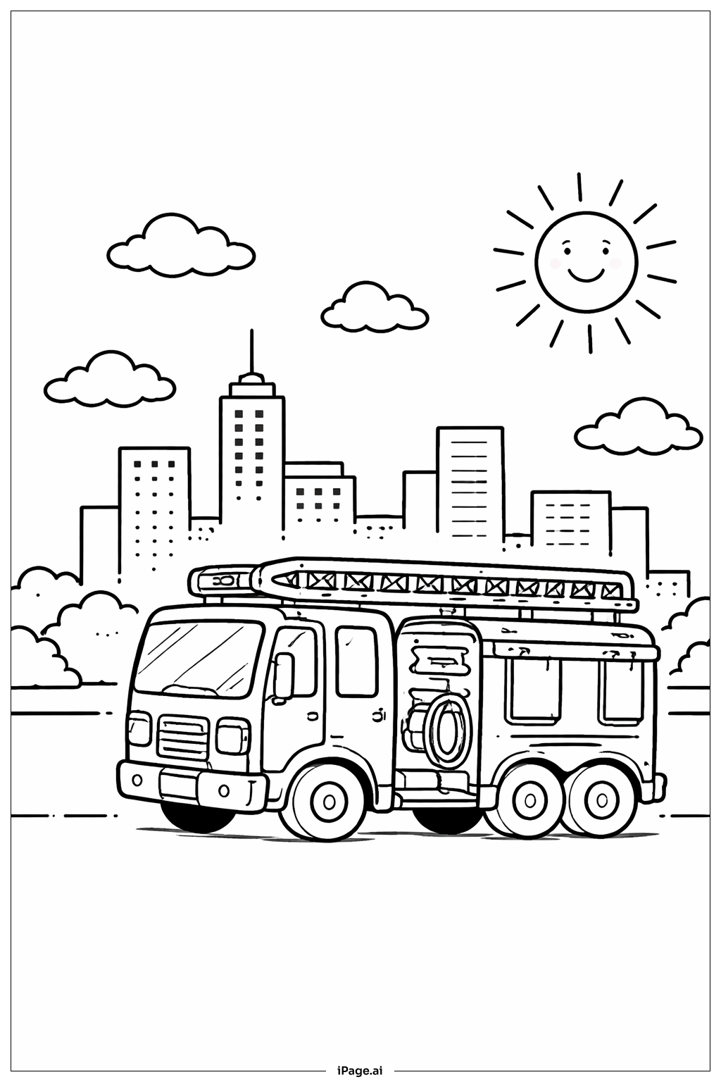  Feuerwehr-Stadtrundfahrt Ausmalseite 