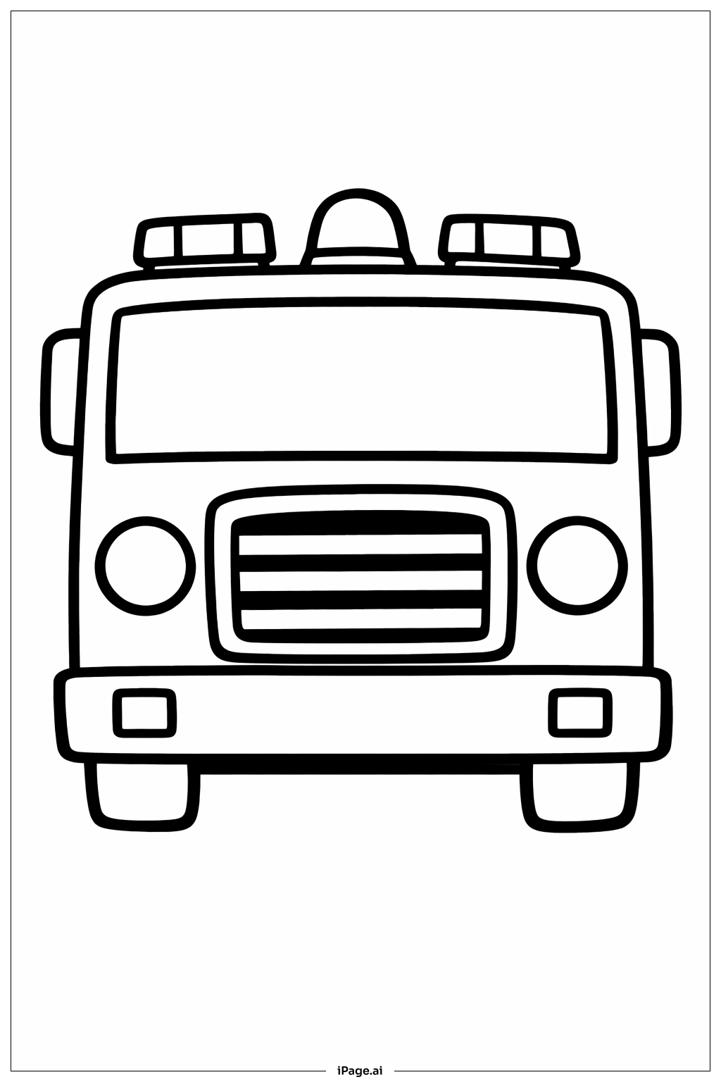  Page de coloriage Calandre et Phares de Camion de Pompiers 