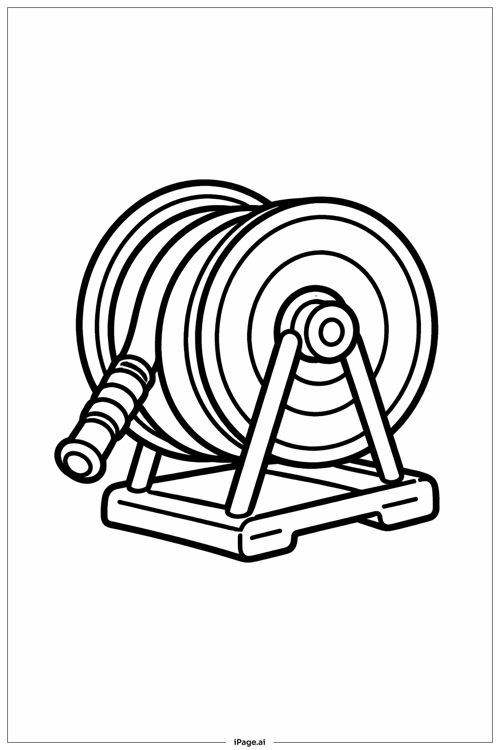  Page de coloriage Dévidoir de tuyau de camion de pompiers 