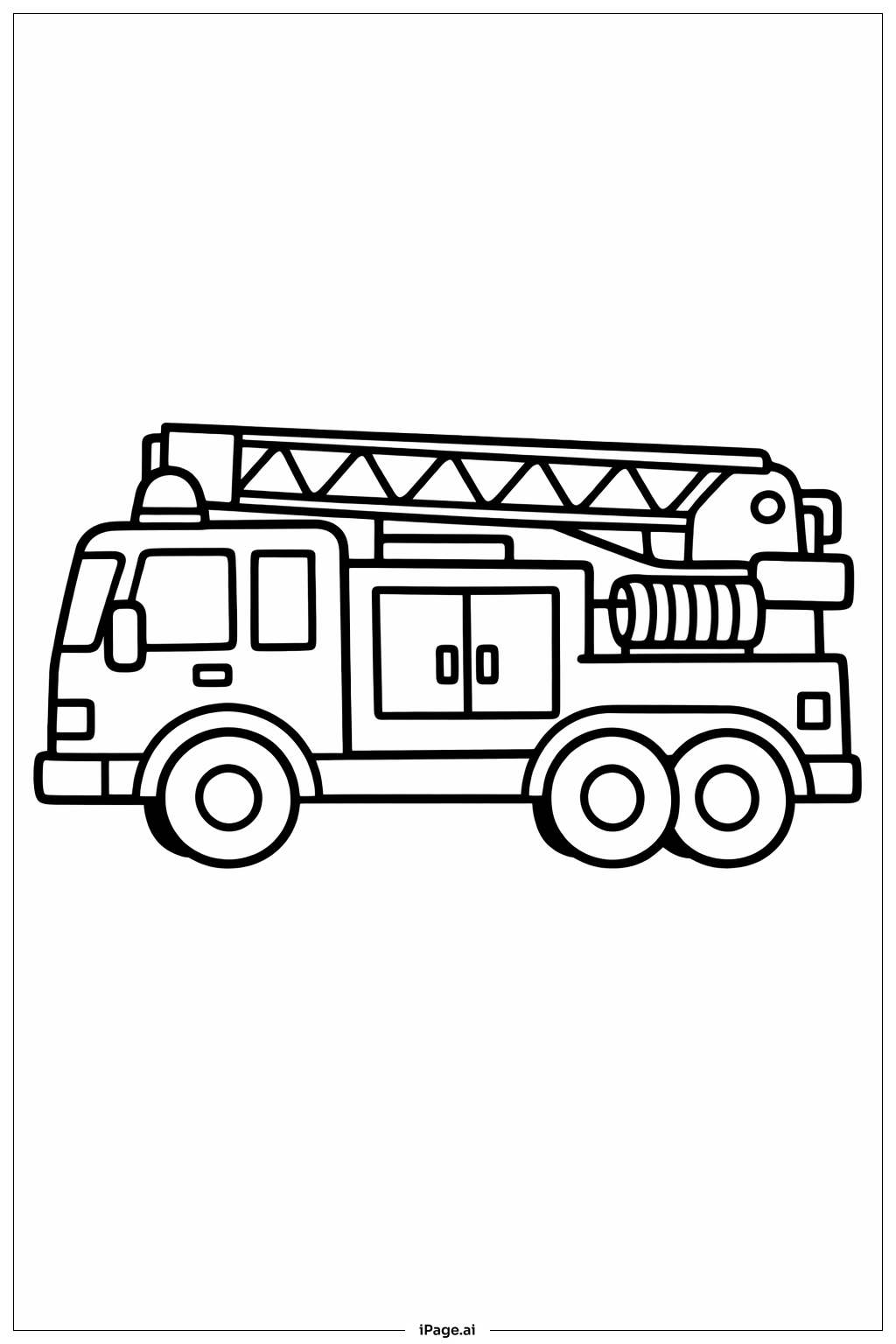  Page de coloriage Échelle de Camion de Pompiers Repliée 