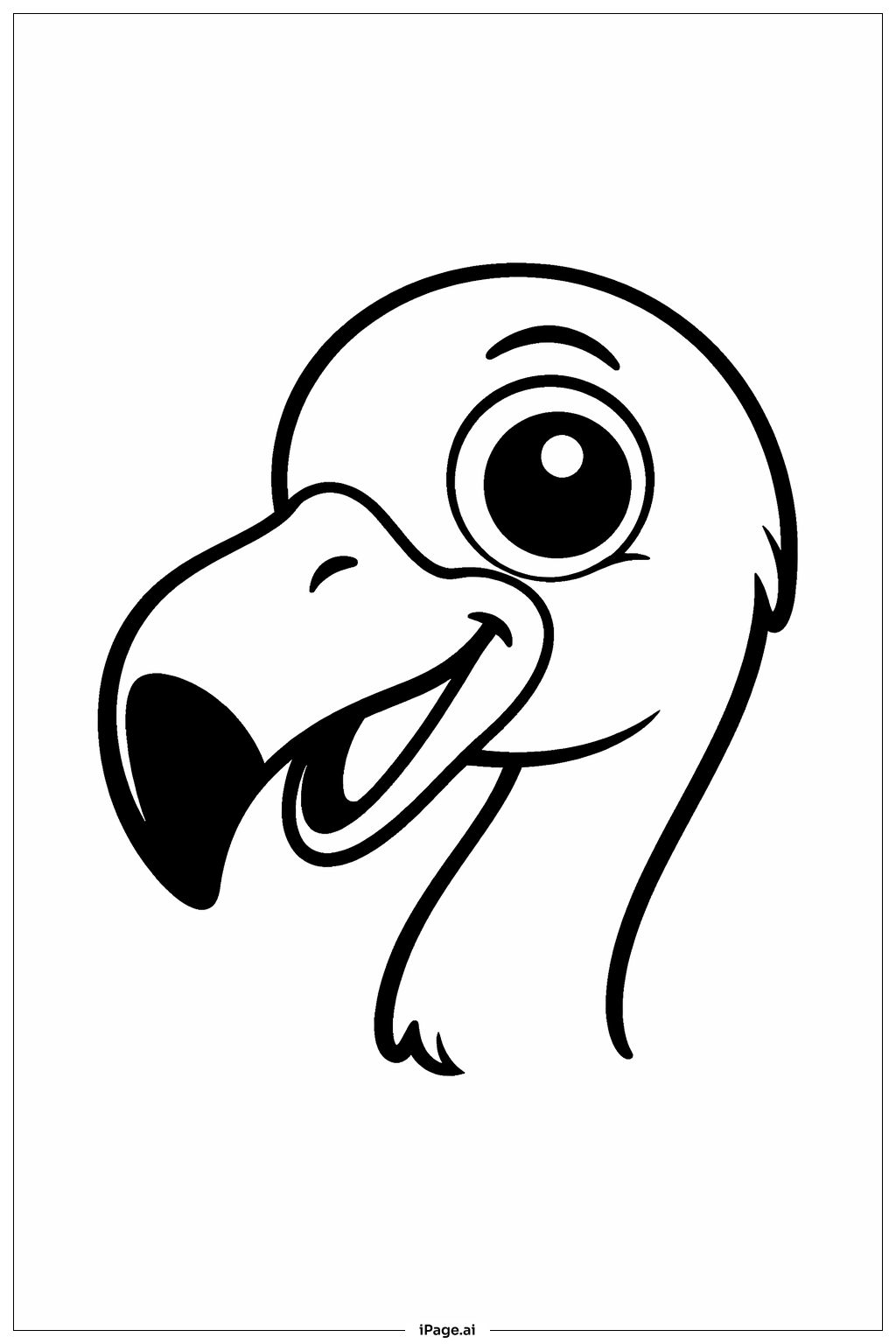  スマイリングフラミンゴの塗り絵ページ 