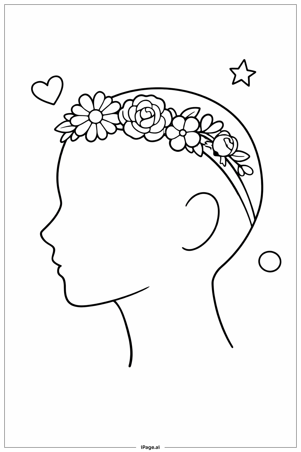 Flower Crown Headband Coloring Page