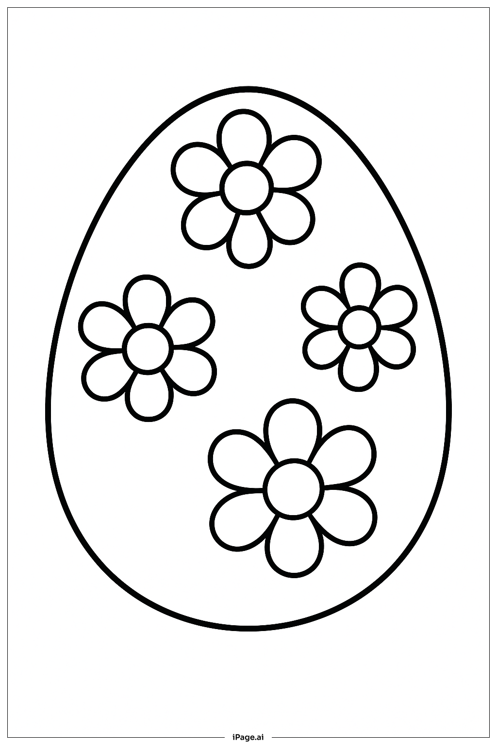  花卉复活节彩蛋填色页 