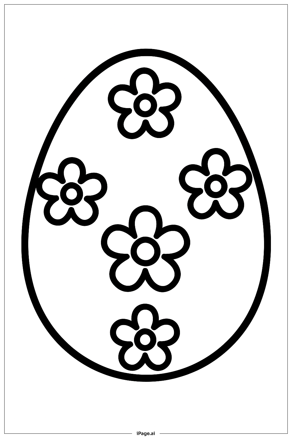  花卉复活节彩蛋填色页 