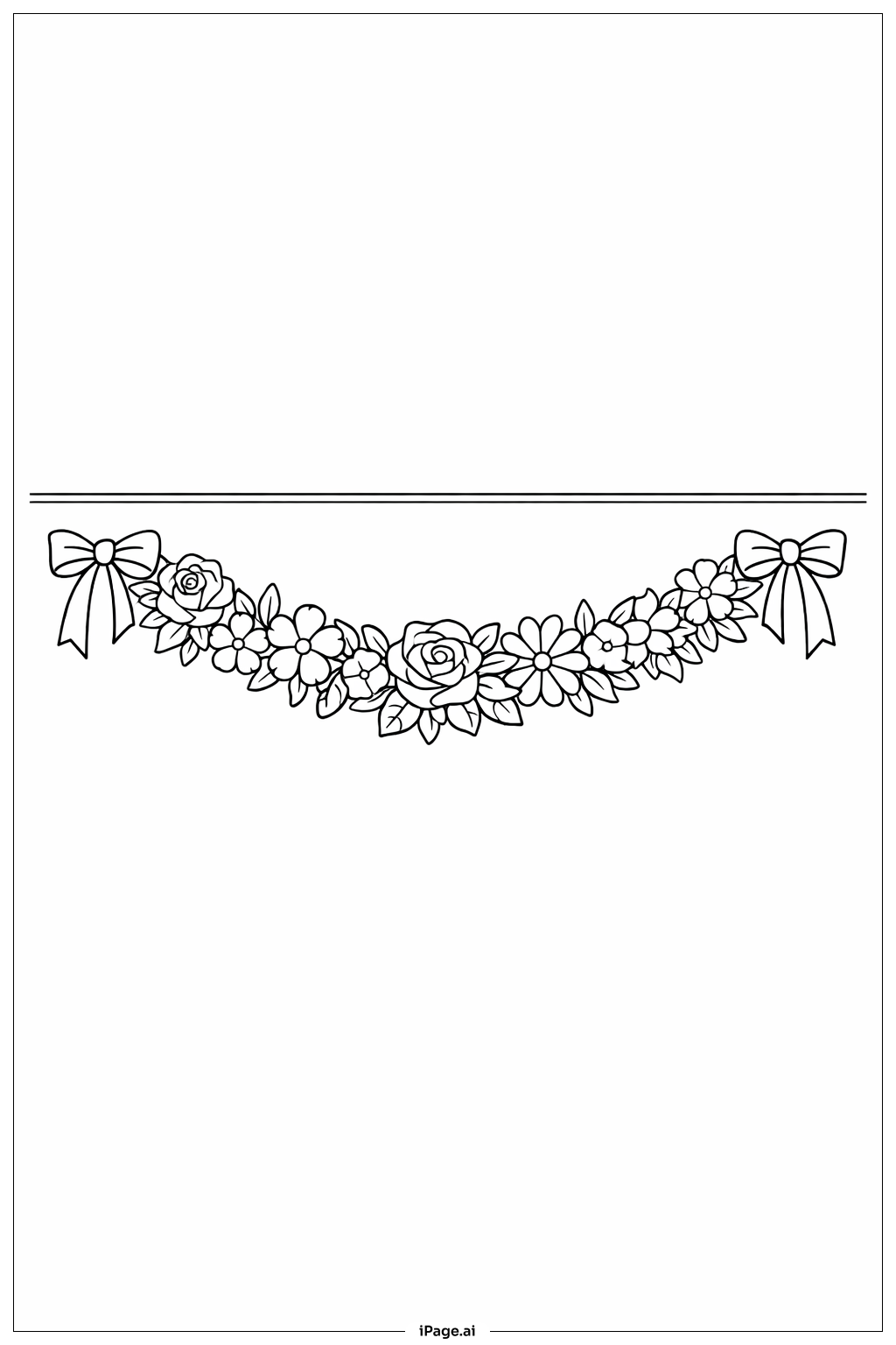 Flower Garland Banner Coloring Page