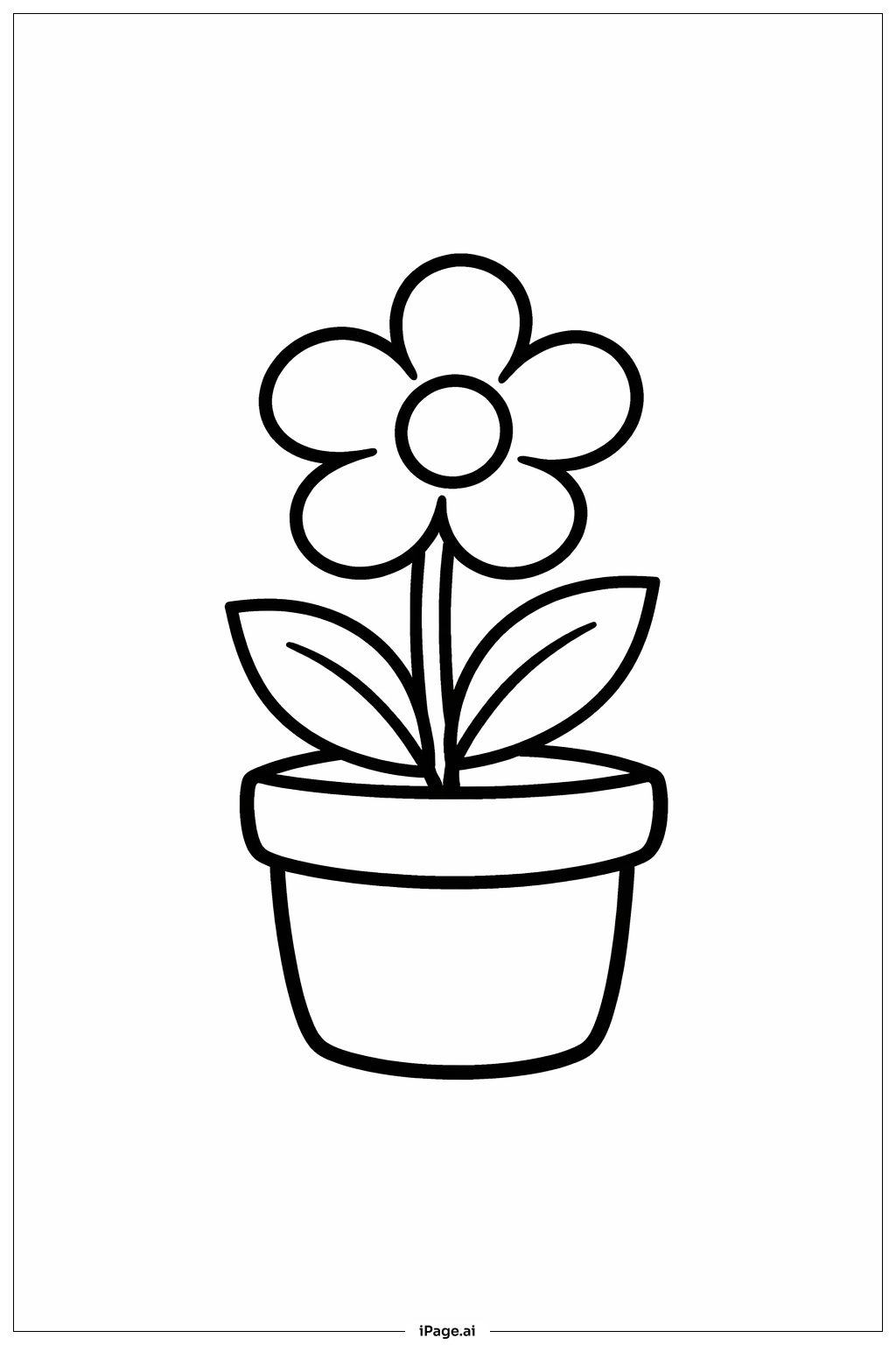 Flower Pot Flowers Coloring Page