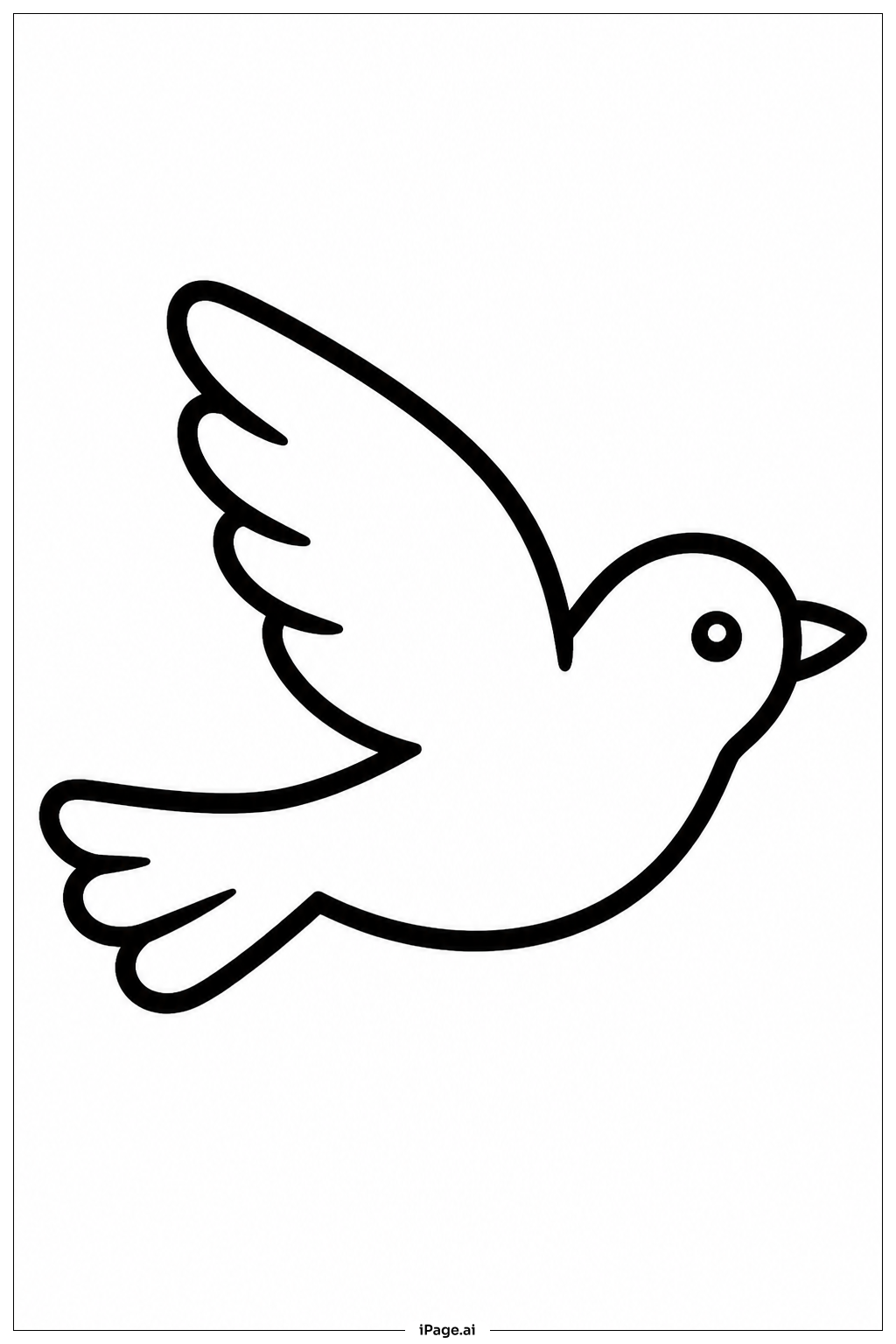 飛ぶ鳥のシルエットの塗り絵ページ