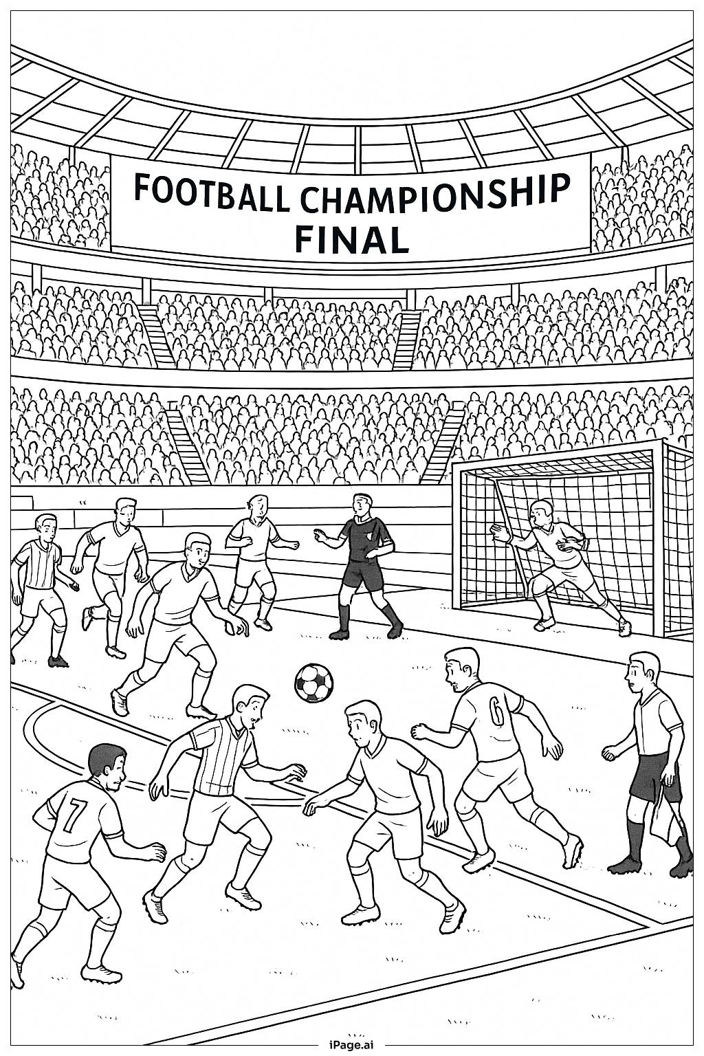  Trang tô màu Trận Chung Kết Giải Bóng Đá 