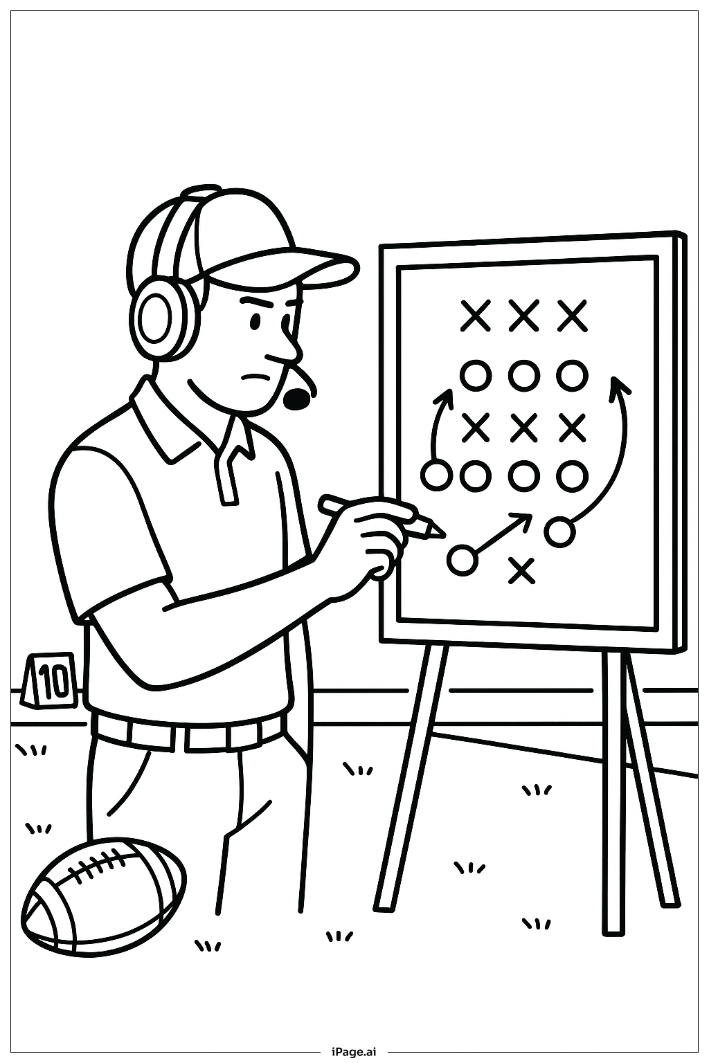  Trang tô màu Bảng Chiến Thuật Huấn Luyện Viên Bóng Đá 