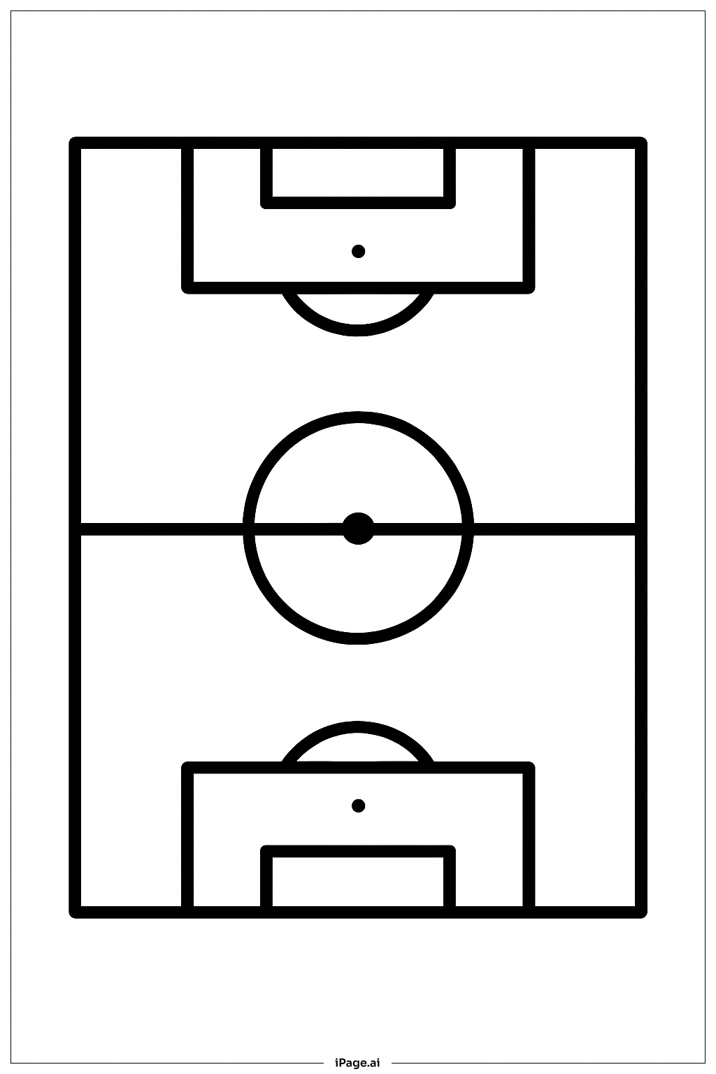  Página para colorir de Contorno do Campo de Futebol 