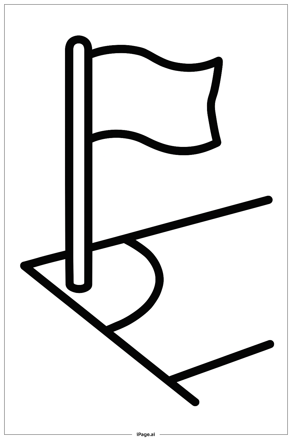  Page de coloriage Drapeau d'angle de football 