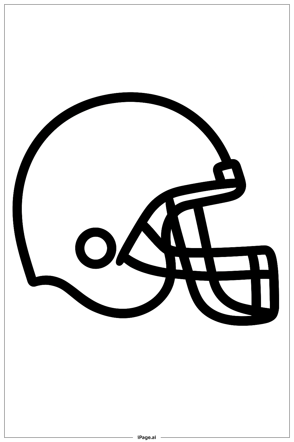 Page de coloriage Casque de Football Simple