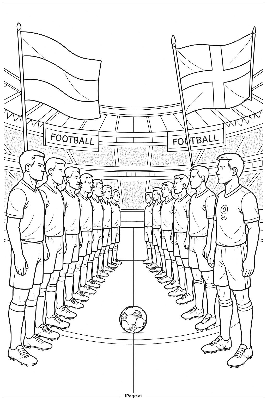  Trang tô màu Đấu đội bóng đá quốc tế 