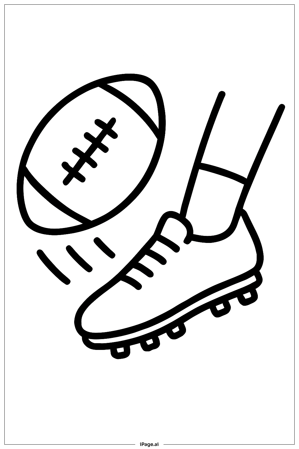  足球射门脚填色页 