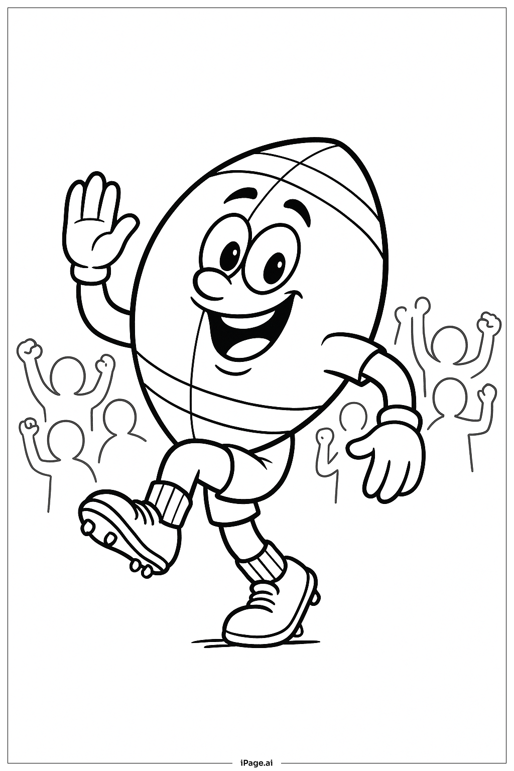  축구 마스코트 춤 색칠공부 페이지 