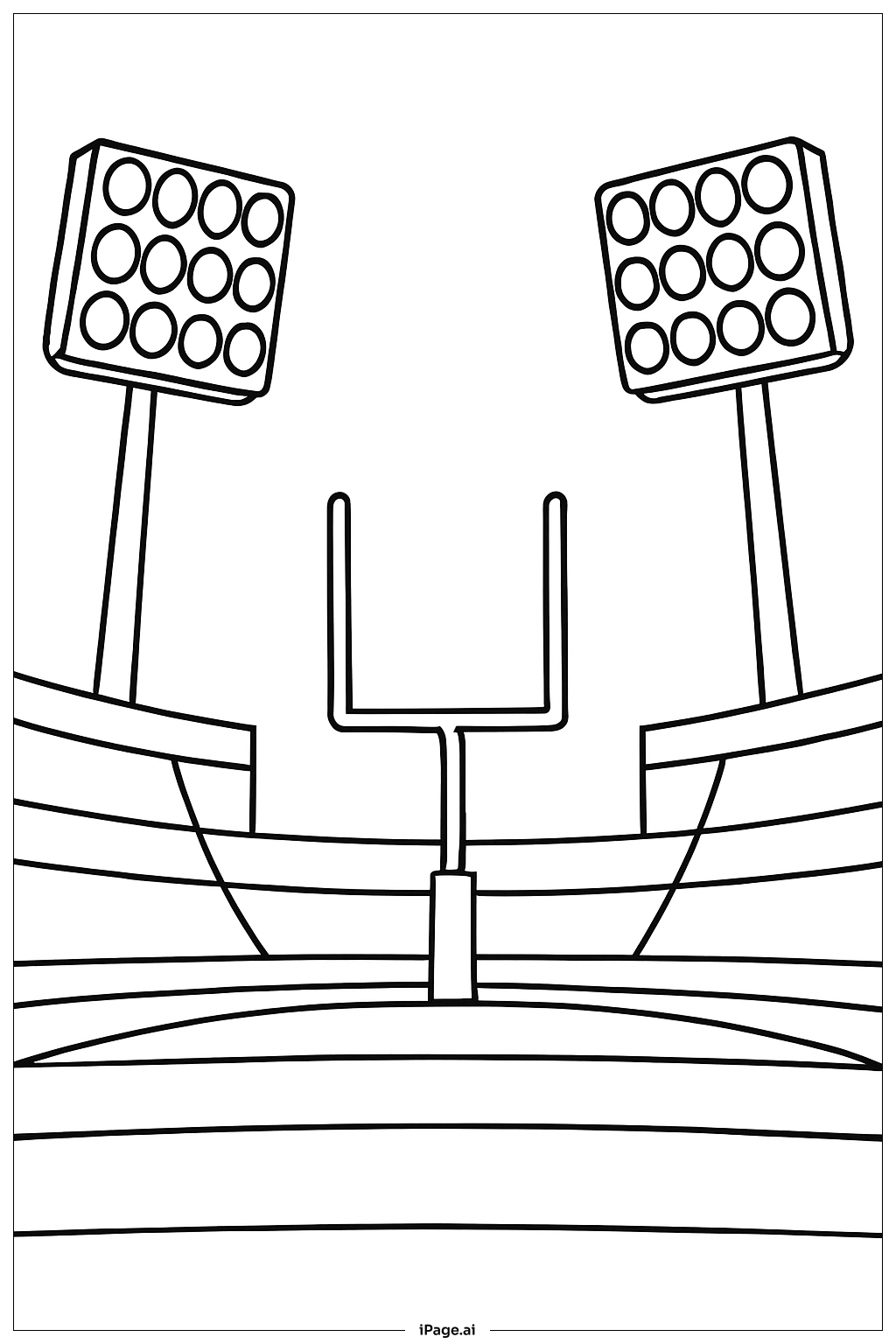  풋볼 나이트 경기 조명 색칠공부 페이지 