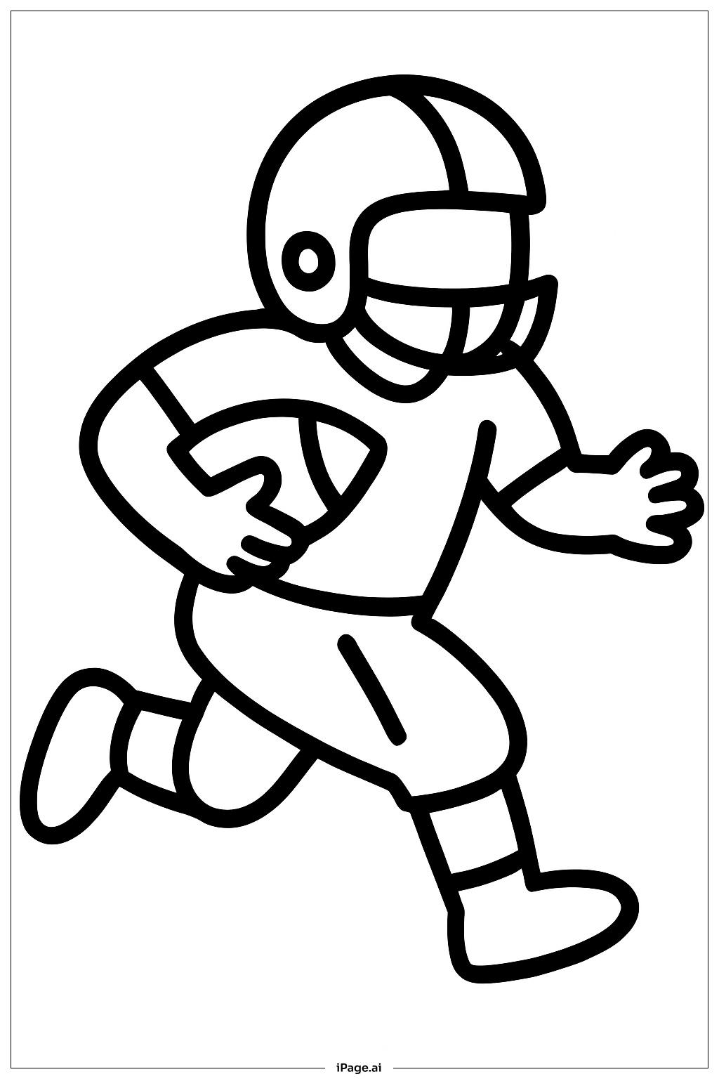  Football Player Running Coloring Page 